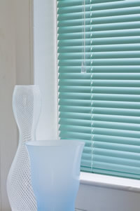 Powder Green metal venetian blinds
