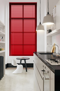 Primary Red metal venetian blinds
